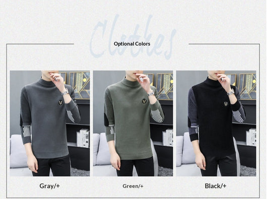 Suéter Tejido Grueso para Hombre con Cuello Medio Alto - Image 12