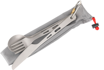 Juego de Cubiertos de Titanio Puro para Camping - Cuchillo, Tenedor y Cuchara Portátil - Image 11