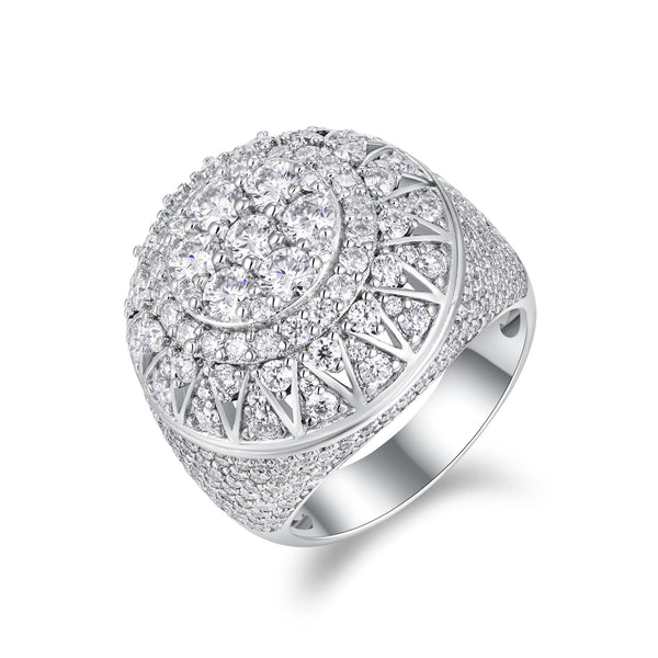 Anillo de Plata S925 con Letra H y Moissanita Premium - Joyería de Lujo Minimalista
