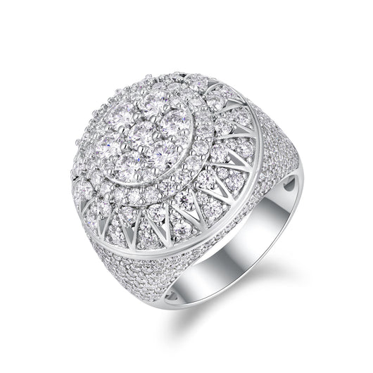 Anillo de Plata S925 con Letra H y Moissanita Premium - Joyería de Lujo Minimalista