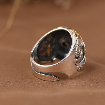 Anillo de Plata S925 Vintage Ajustable para Hombre - Image 3