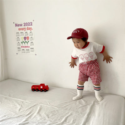 Conjunto Infantil Helado a Cuadros - Playera Manga Corta - Image 15