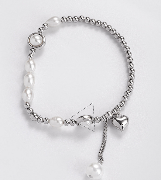 Pulsera de Plata S925 con Perla y Corazón - Elegancia y Temperamento - Image 6