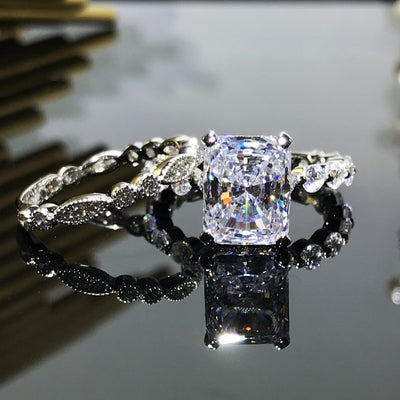 Anillo de Plata 925 con Diamante Cuadrado de Alto Carbono - Image 9