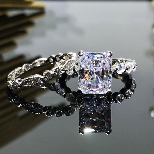 Anillo de Plata 925 con Diamante Cuadrado de Alto Carbono - Image 9
