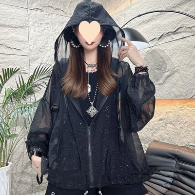 Sudadera Protección Solar con Capucha y Cordones para Mujer - Image 8