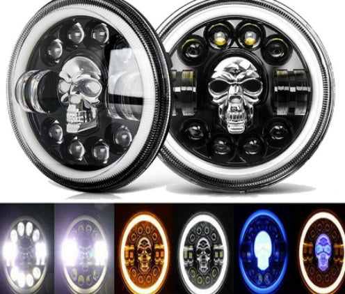 Faro LED Calavera 7 Pulgadas para Modificaciones Off-Road