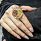 Anillo de Acrílico con Contraste de Colores para Mujer