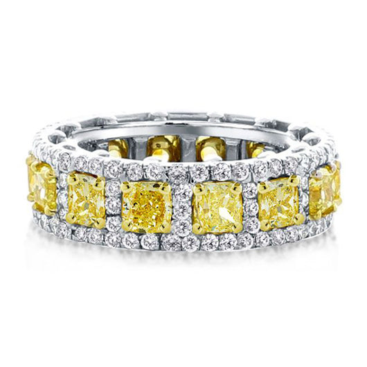 Anillo de Diamante Amarillo Chapado en Oro con Plata 925 - Image 5