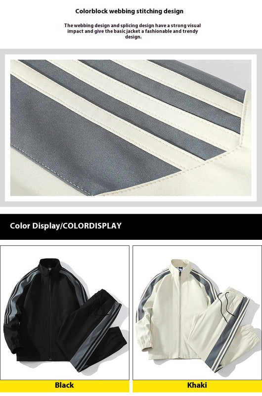 Conjunto Deportivo Casual de 2 Piezas con Cuello Mao para Hombre - Image 16