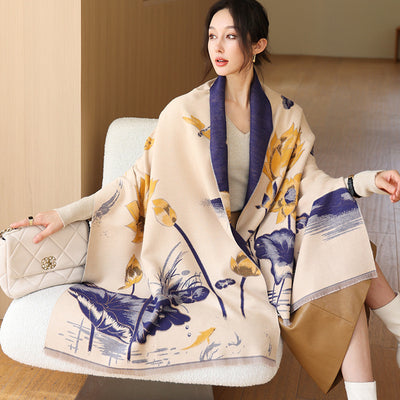 Bufanda de Cachemira Elegante Estilo Nacional Reversible Jacquard Doble Cara - Image 25