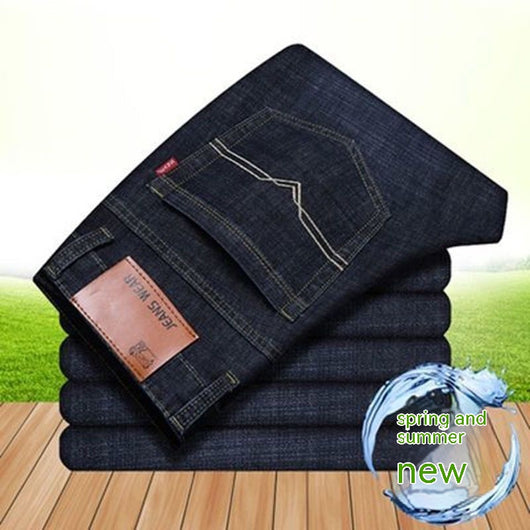 Pantalones Vaqueros Holgados Elásticos para Hombre - Corte Recto Casual - Image 11