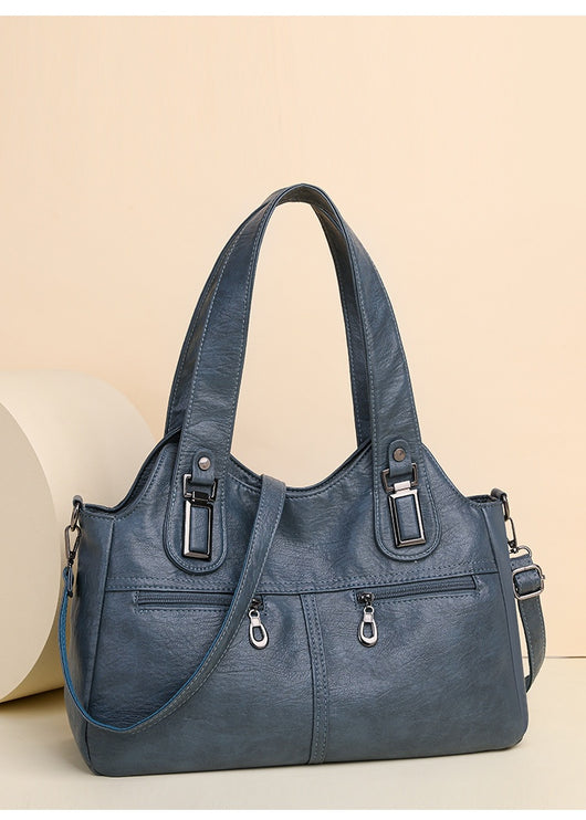 Bolso de Cuero Suave Gran Capacidad Estilo Retro Vintage - Image 17