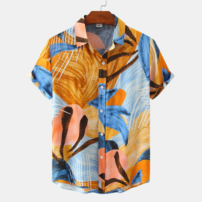 Conjunto de Playa Hawaiano: Camisa Manga Corta Dos Piezas - Image 2