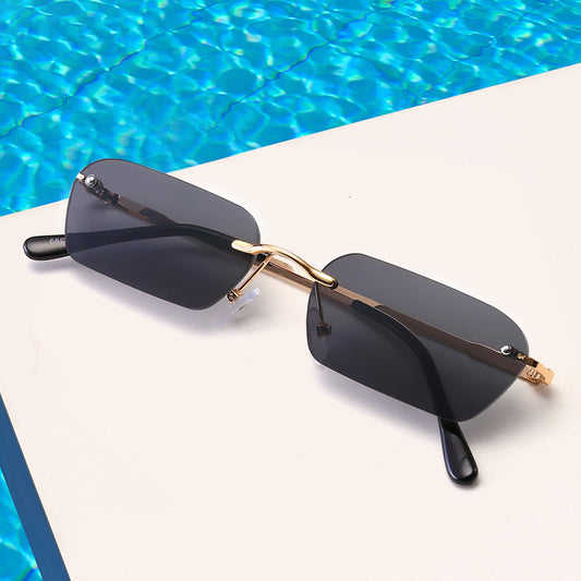 Gafas de Sol Rectangulares sin Montura UV400 - Unisex Estilo Peekaboo - Image 2