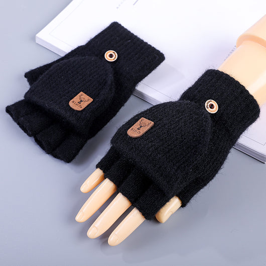 Guantes sin Dedos de Lana Tejida para Invierno Hombre - Image 7