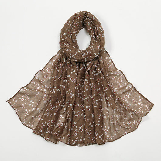 Pañuelo Artístico Floral de Algodón Poliéster para Mujer - Image 7
