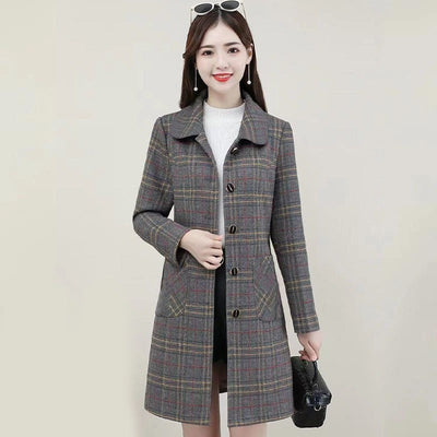 Abrigo de Lana Cuadrillé para Mujer Madura - Colección Otoño - Image 14