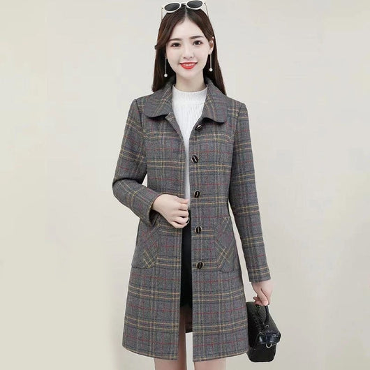 Abrigo de Lana Cuadrillé para Mujer Madura - Colección Otoño - Image 14