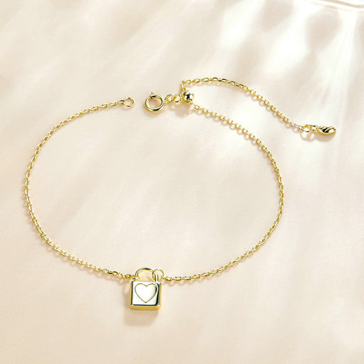 Pulsera de Plata con Candado de Corazón - Diseño Elegante - Image 4