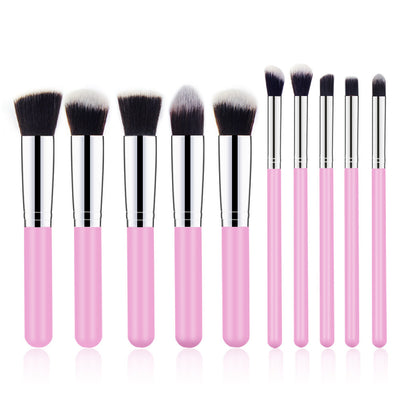 Set de 10 Brochas de Maquillaje con Mango de Madera - Image 2