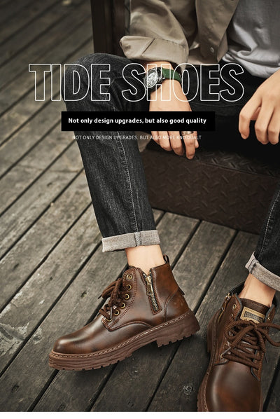 Botas Martin Impermeables Estilo Británico Retro para Hombre Talla Grande - Image 8