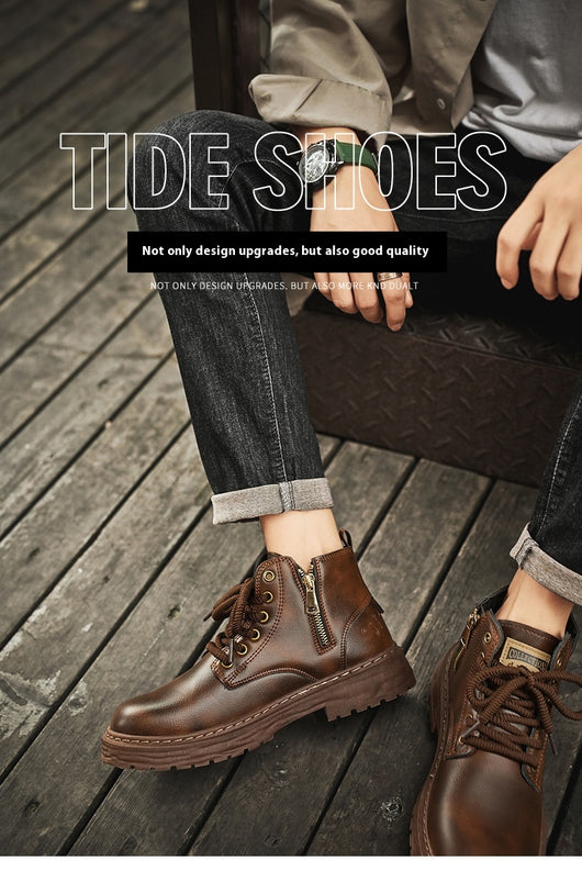 Botas Martin Impermeables Estilo Británico Retro para Hombre Talla Grande - Image 8