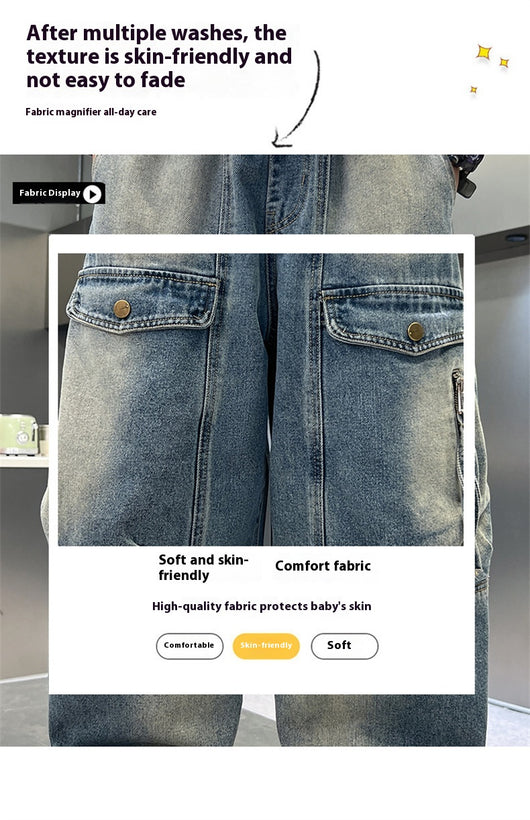 Pantalones Cargo Sueltos para Niños - Jeans Versátiles y Cómodos - Image 11