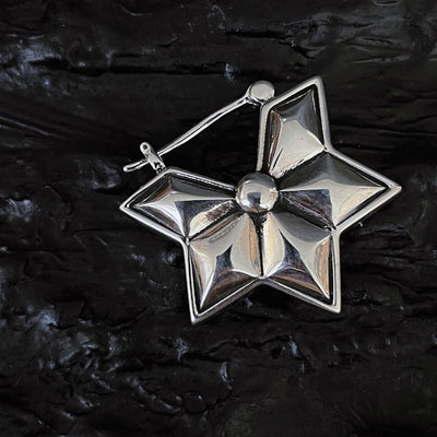 Aretes Estrella de David Retro en Plata 925 Tridimensional