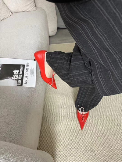 Zapatos de Tacón Grueso con Moño - Slip-on Cómodos y Elegantes - Image 10