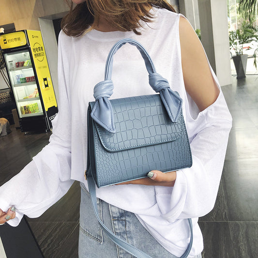 Bolso Cuadrado Portátil con Patrón de Piedra