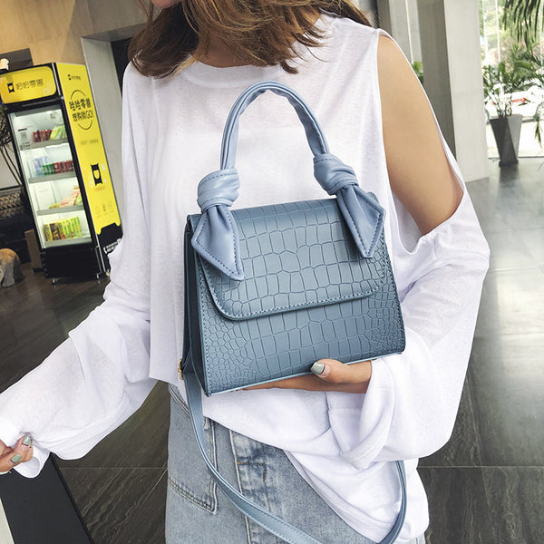 Bolso Cuadrado Portátil con Patrón de Piedra