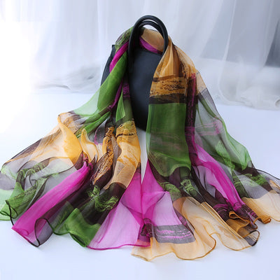 Pañuelo de Seda Decorativo Versátil para Mujer - Image 22