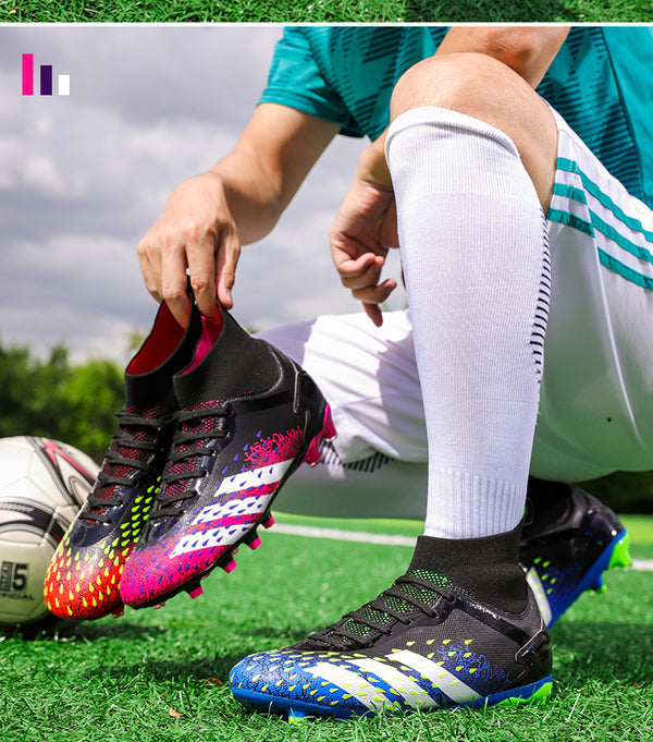 Botines de Fútbol AG para Niños y Niñas - Caña Alta con Tacos de Entrenamiento
