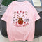 Playera Navideña con Estampado de Papá Noel y Reno