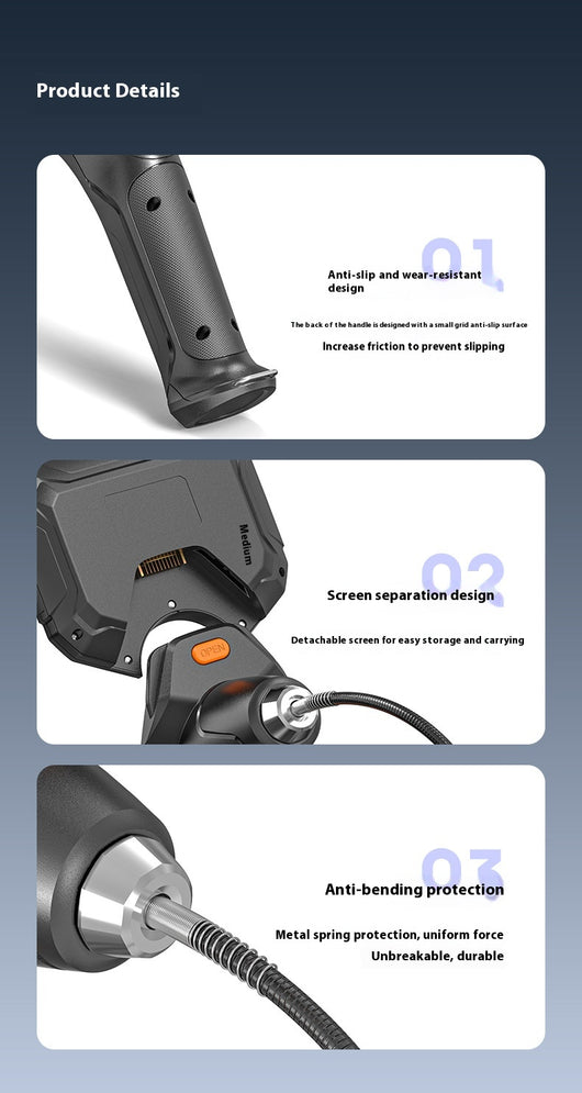 Endoscopio Industrial Handheld 200MP para Inspección de Tuberías y Motores - Image 15