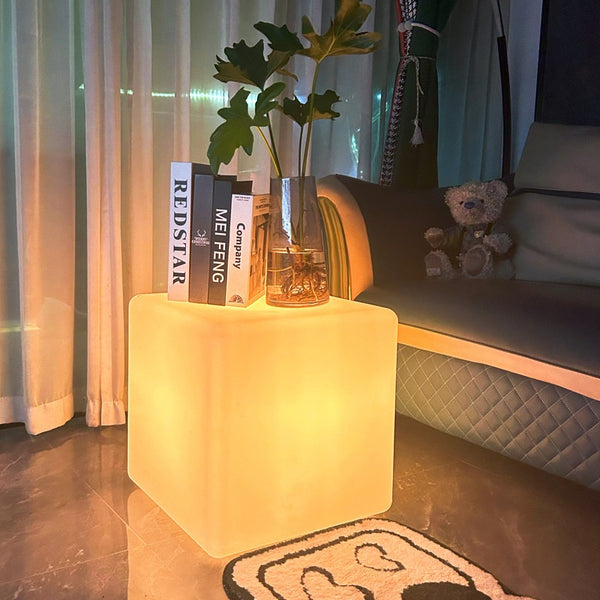 Taburete Cubo LED Luminoso Impermeable