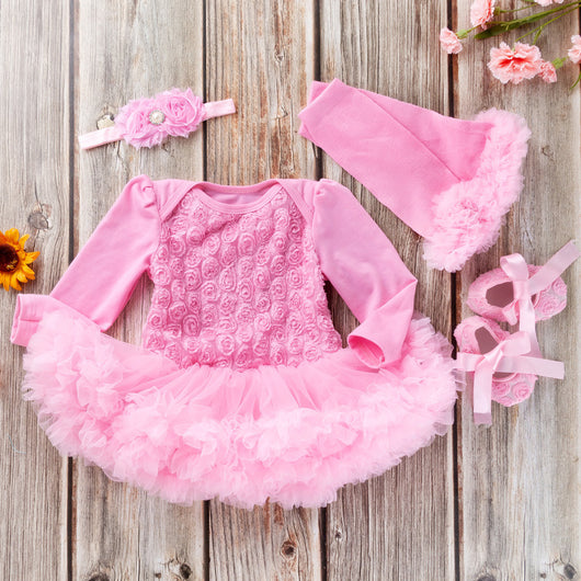 Vestido Romper de Manga Larga Rose Compuesto para Bebé - Image 8
