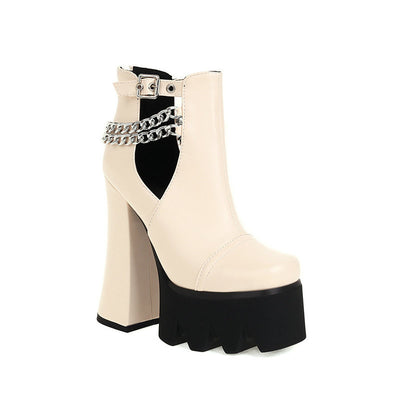 Sandalias Tacón Alto Grueso Punta Abierta para Mujer - Image 5
