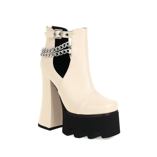 Sandalias Tacón Alto Grueso Punta Abierta para Mujer - Image 5