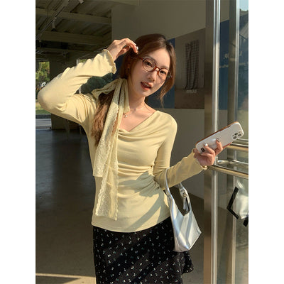 Blusa Asimétrica de Manga Larga con Cintura Ajustada Reductora - Image 3