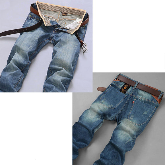 Jeans Rectos Holgados Tendencia Juvenil Marca Casual Ajustado