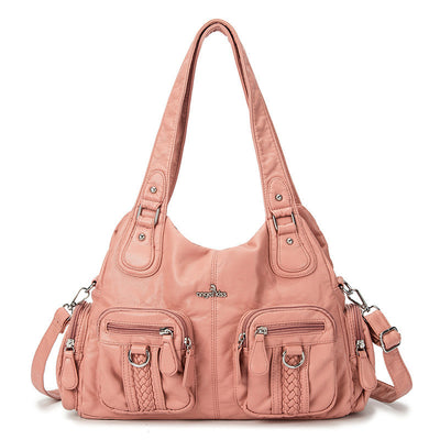 Bolsa Mensajera Casual Coreana de Color Liso - Image 29