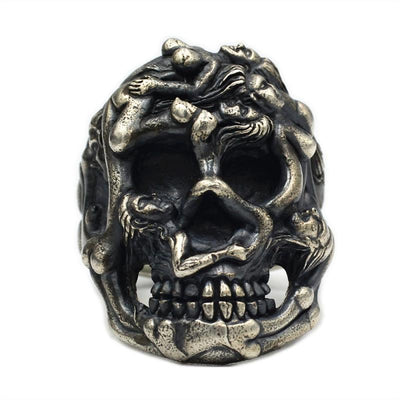 Anillo de Calavera y Belleza en Plata 925 Estilo Rock Hip Hop Punk - Image 8