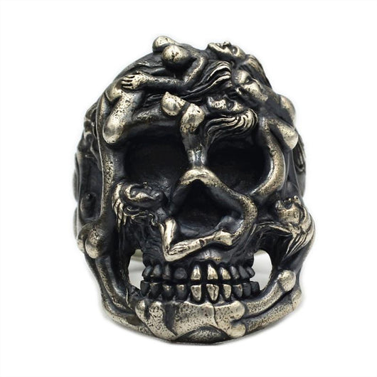 Anillo de Calavera y Belleza en Plata 925 Estilo Rock Hip Hop Punk - Image 8