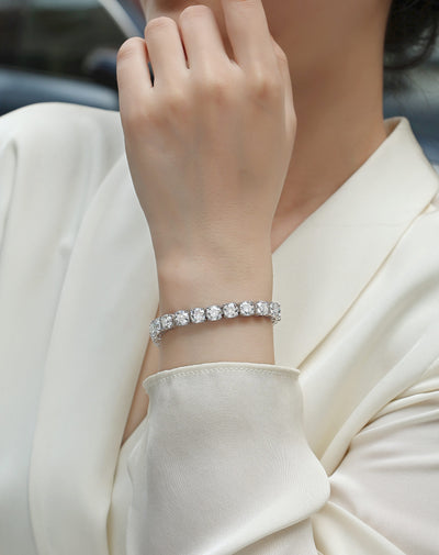 Pulsera de Plata Gravitacional - Lujo Accesible con Moissanita Premium y Baño de Platino - Image 6