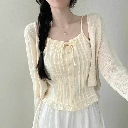 Blusa Francesa Blanca Corta para Mujer - Image 5