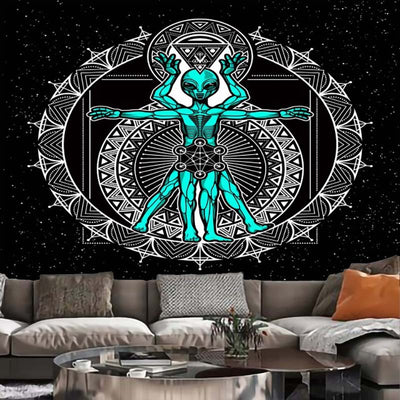Tapiz Decorativo con Estampado Alien - Tela de Fondo para Pared - Image 6