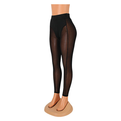 Leggings Negros de Malla Elástica Ajustados - Image 15
