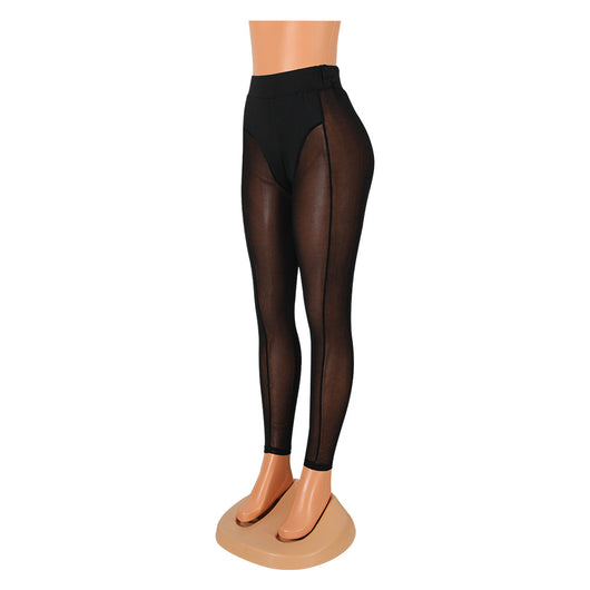 Leggings Negros de Malla Elástica Ajustados - Image 15